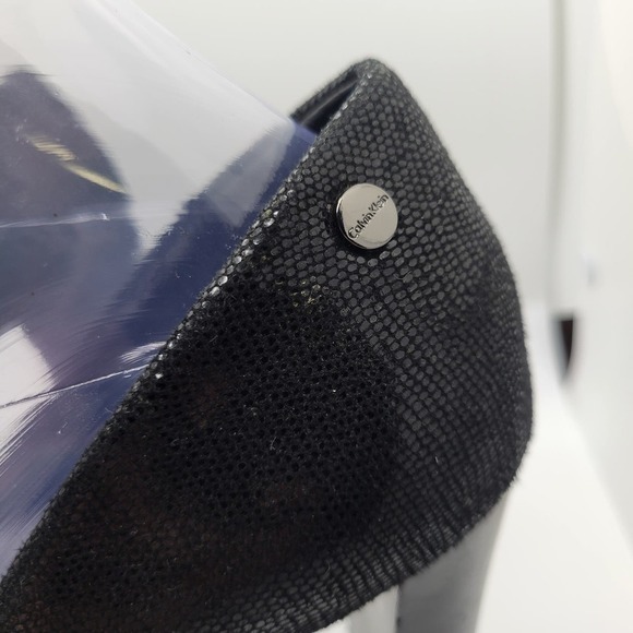 Calvin‎ Klein Olive 2 Leather Heels-Black-Women's 9.5 - Picture 4 of 10